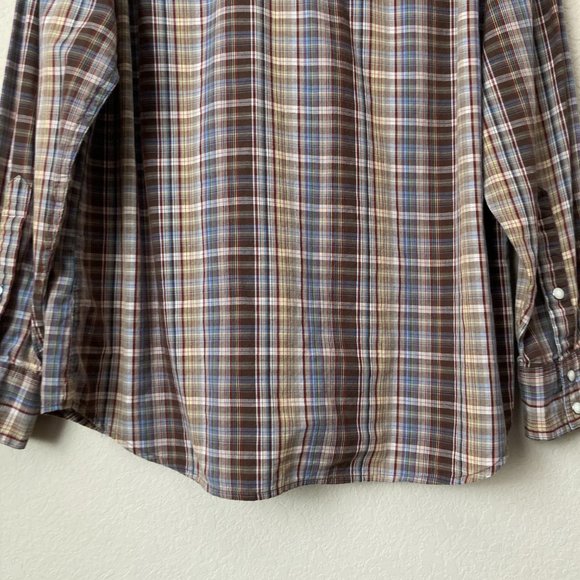 Fossil Plaid Pearl Snap Rodeo Western Cotton Vintage Fit Shirt - Picture 7 of 12